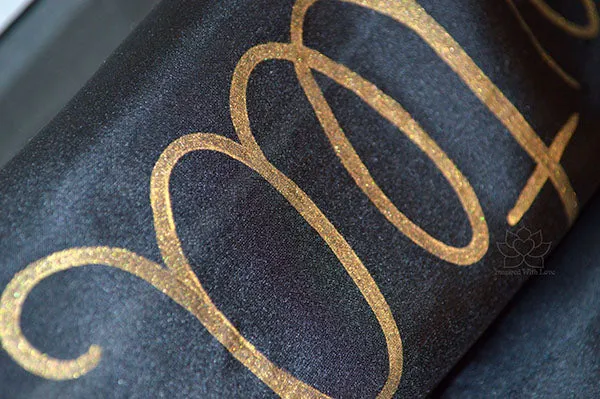 Custom Script Message 100% Silk Solid Black Scarf (Made to Order)