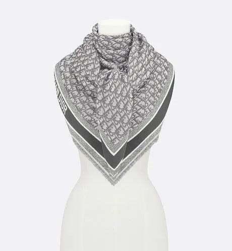 D-Oblique Shawl • Gray Wool, Silk and Cotton