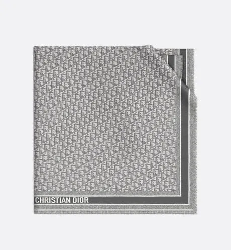 D-Oblique Shawl • Gray Wool, Silk and Cotton