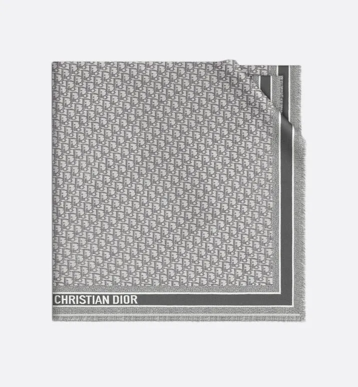 D-Oblique Shawl • Gray Wool, Silk and Cotton