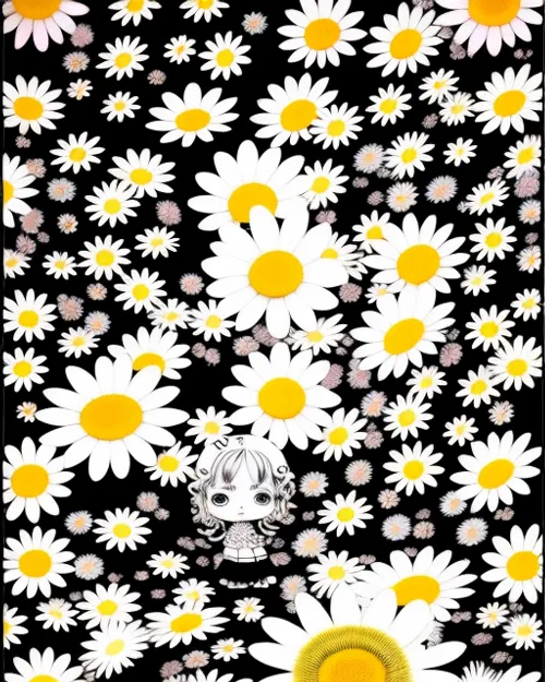 daisies and girl