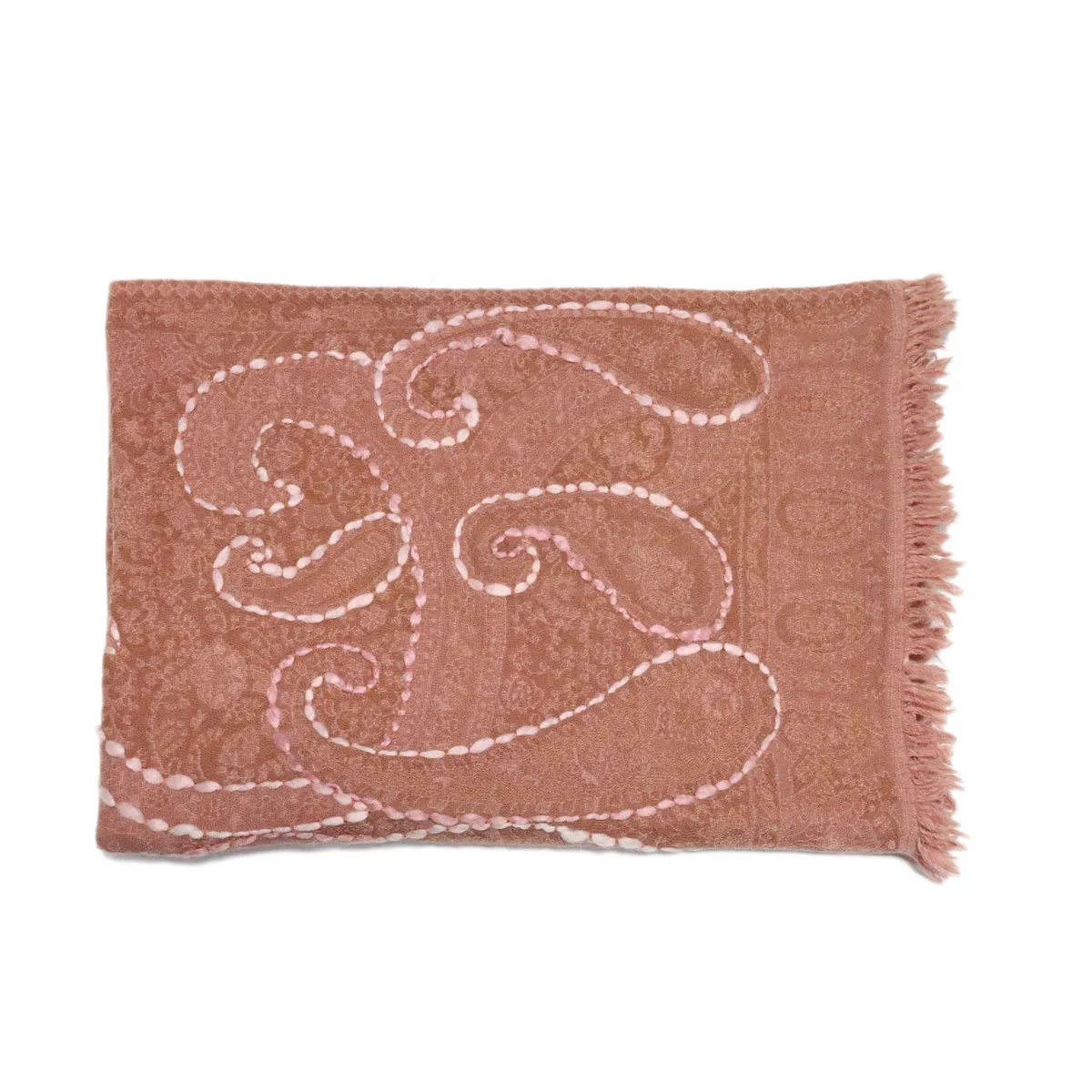 Dark Peach Swirl Weave Shawl