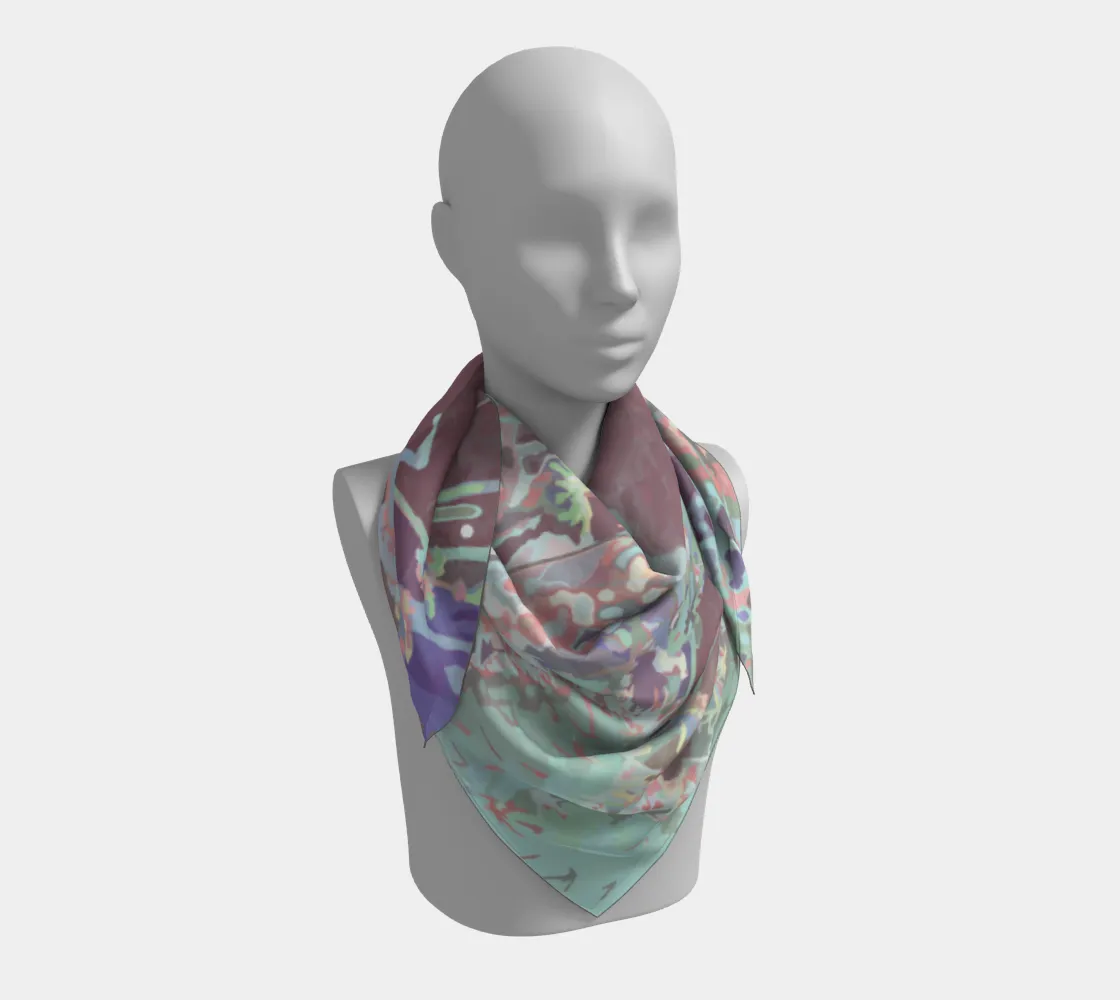 Delilah loves the desert square scarf in shades of mauve