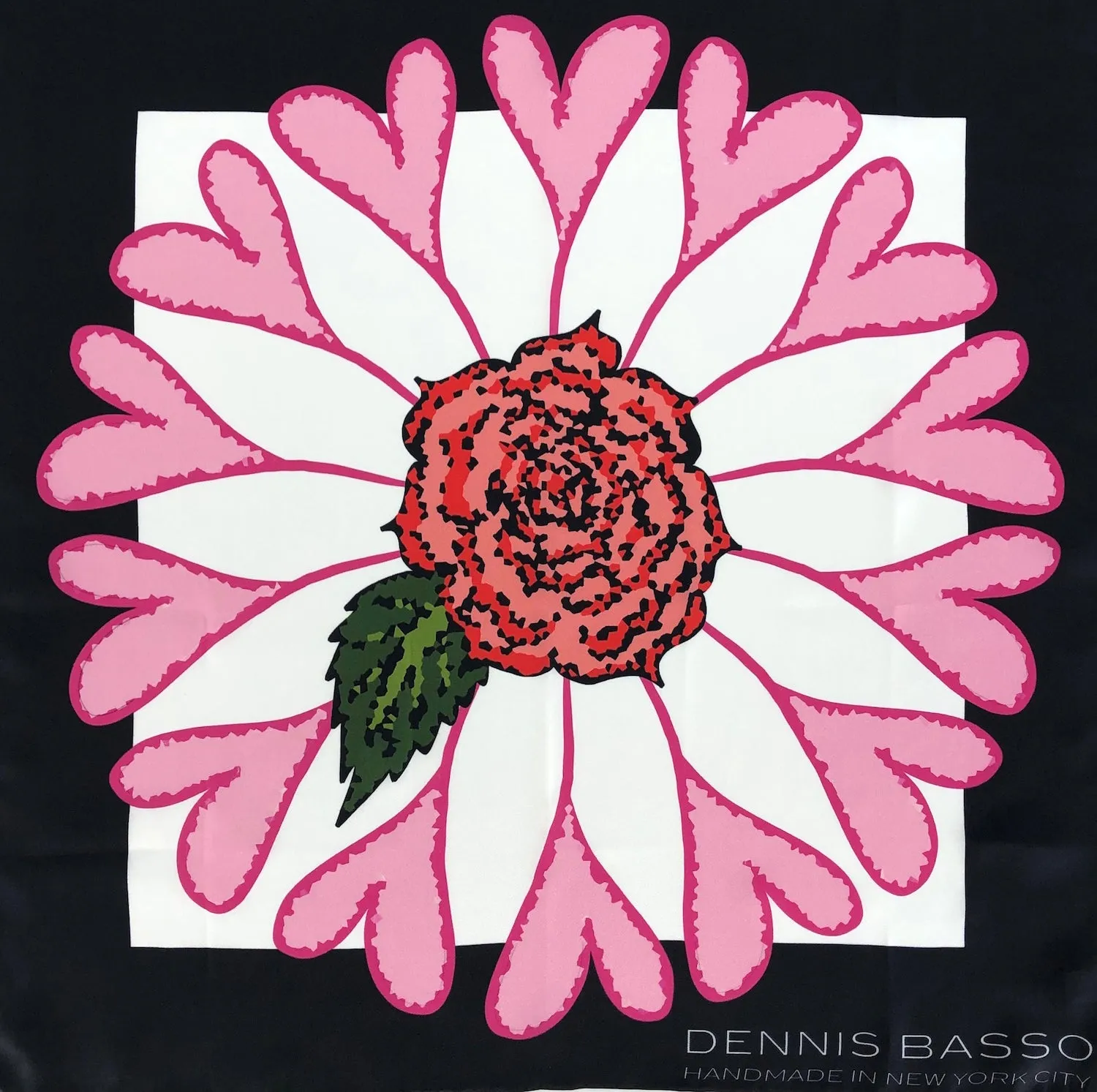 DENNIS BASSO HEARTS SILK SCARF