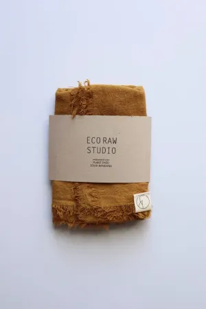Desert Gold Solid Naturally Dyed Raw Silk Bandana
