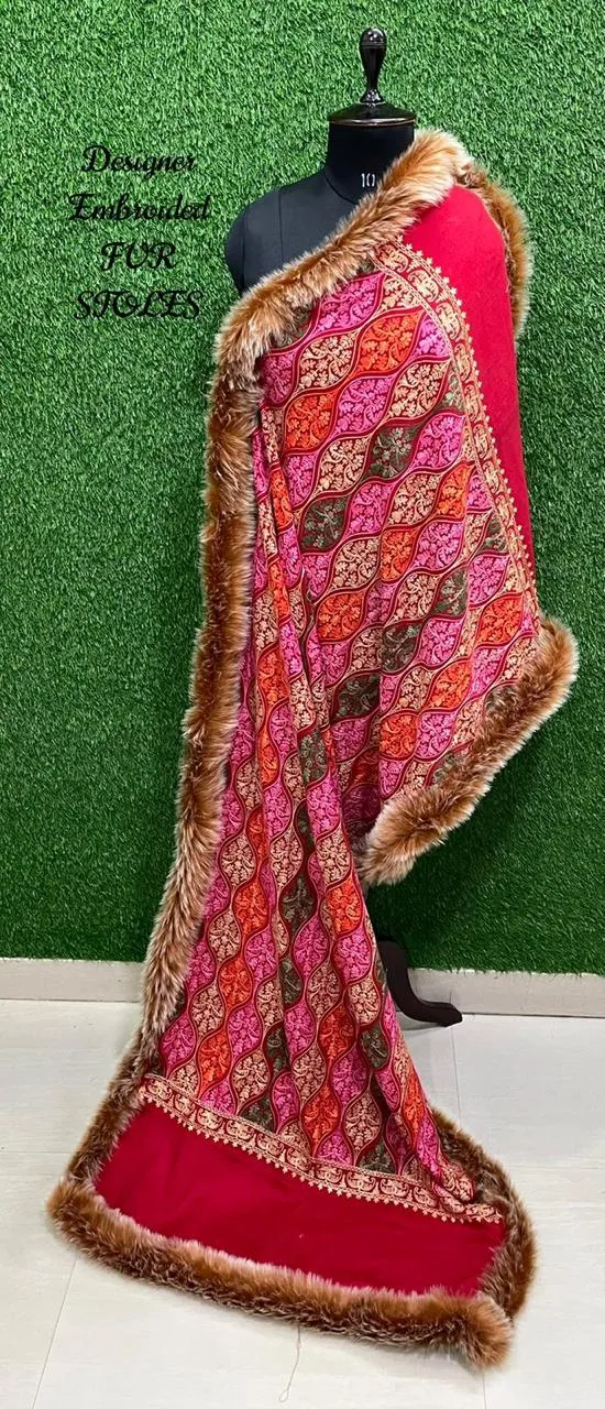 Designer Embroidered Pashmina Stoles