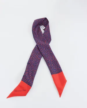 Dior Navy & Red "I Love Paris" Heart Print Twilly