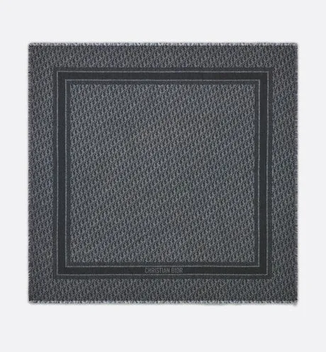 Dior Oblique Shawl • Navy Blue Wool and Silk