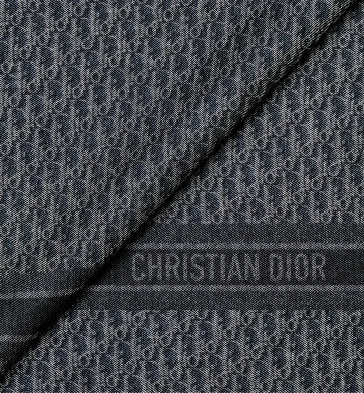 Dior Oblique Shawl • Navy Blue Wool and Silk