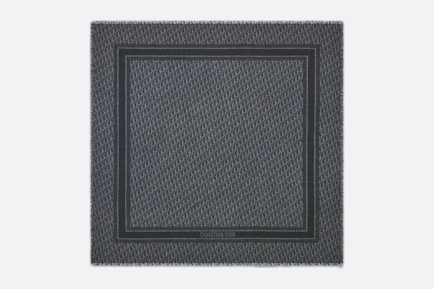 Dior Oblique Shawl • Navy Blue Wool and Silk