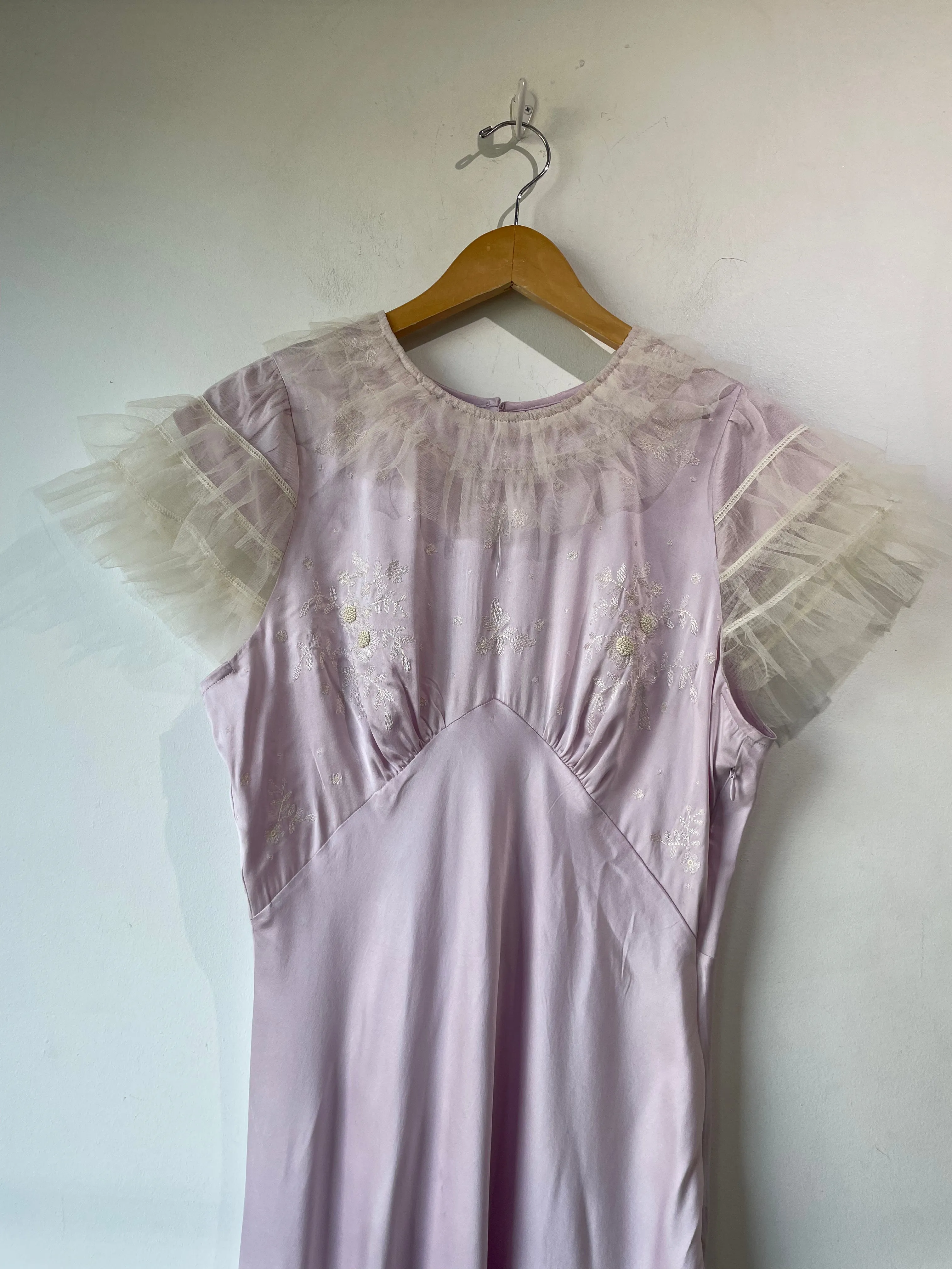 Doen Evonna Purple Thistle Silk Ruffle Dress