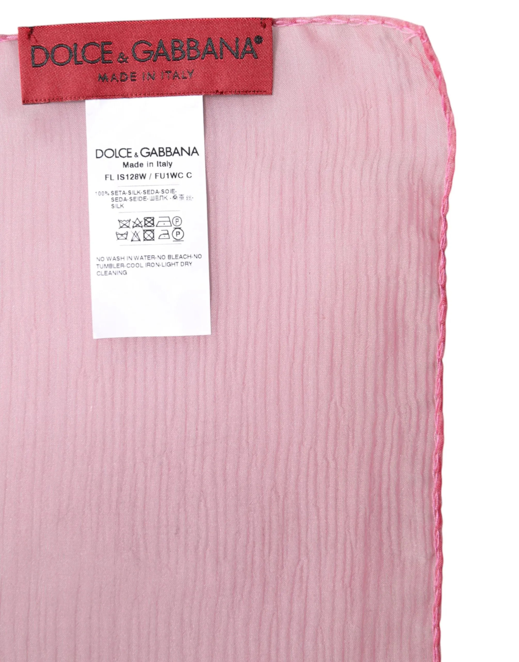 Dolce & Gabbana Pink Silk Rectangle Women Wrap Shawl Scarf