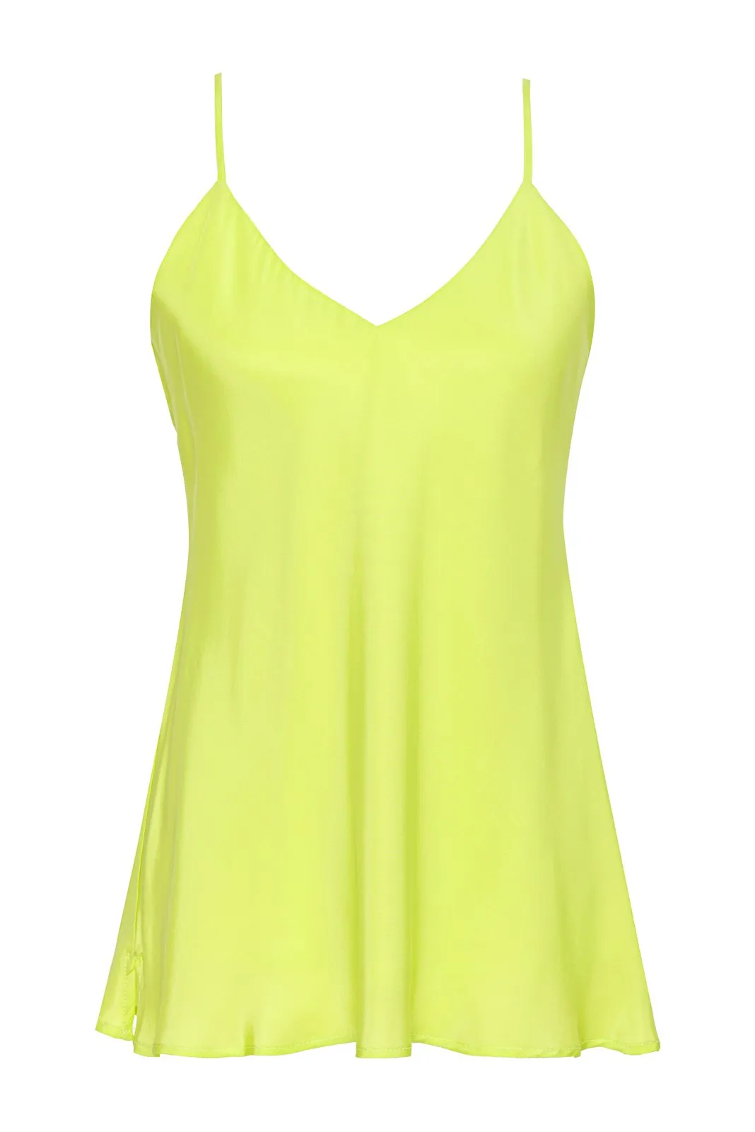 Double Silk Solid Cami Lime