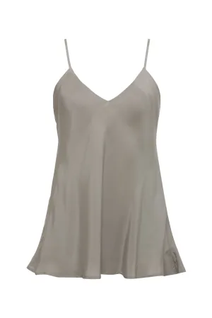 Double Silk Solid Cami Platinum Grey