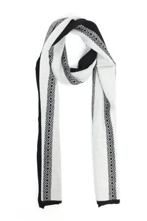 DUAL-TONE GEOMETRIC SCARF-BLACK