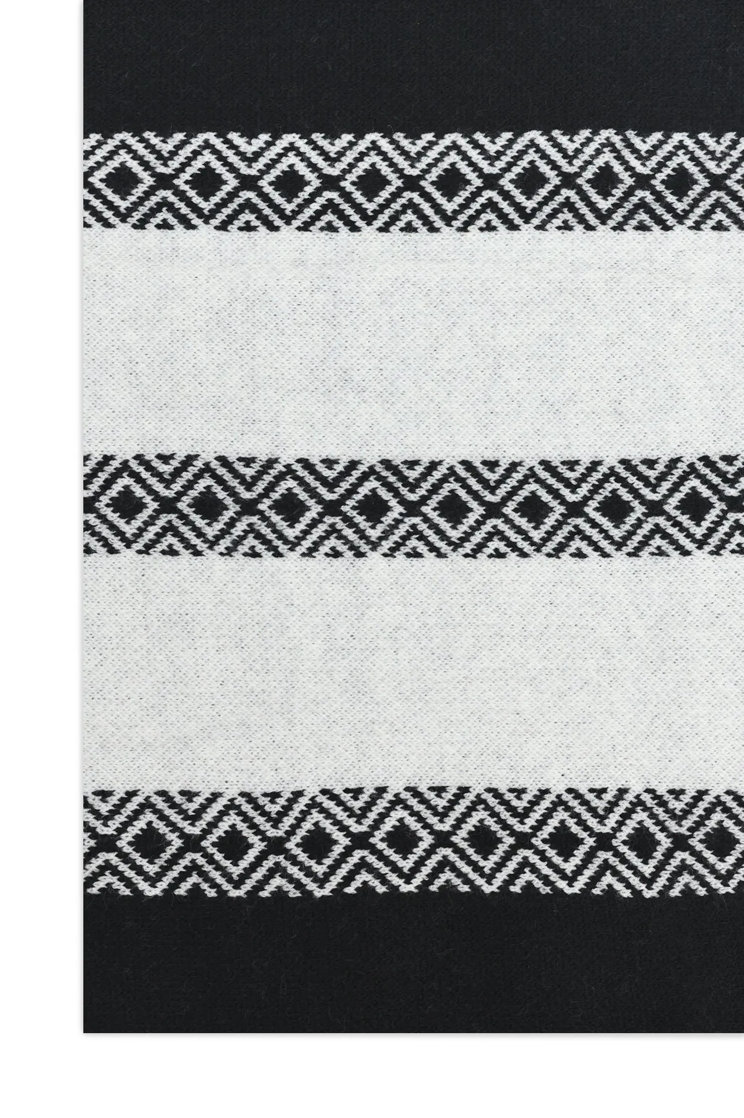 DUAL-TONE GEOMETRIC SCARF-BLACK