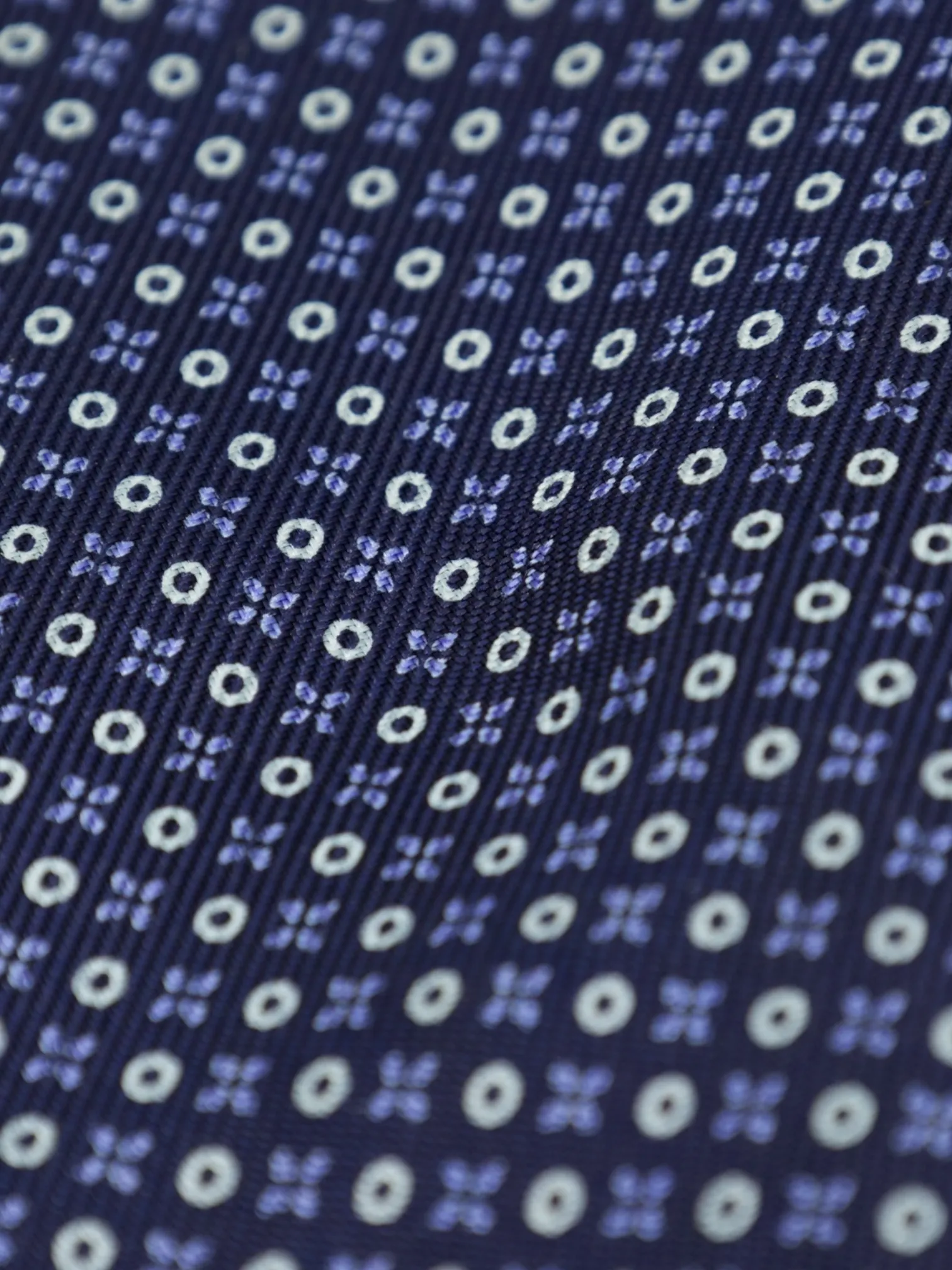 E. Marinella Navy Geometric Silk Tie