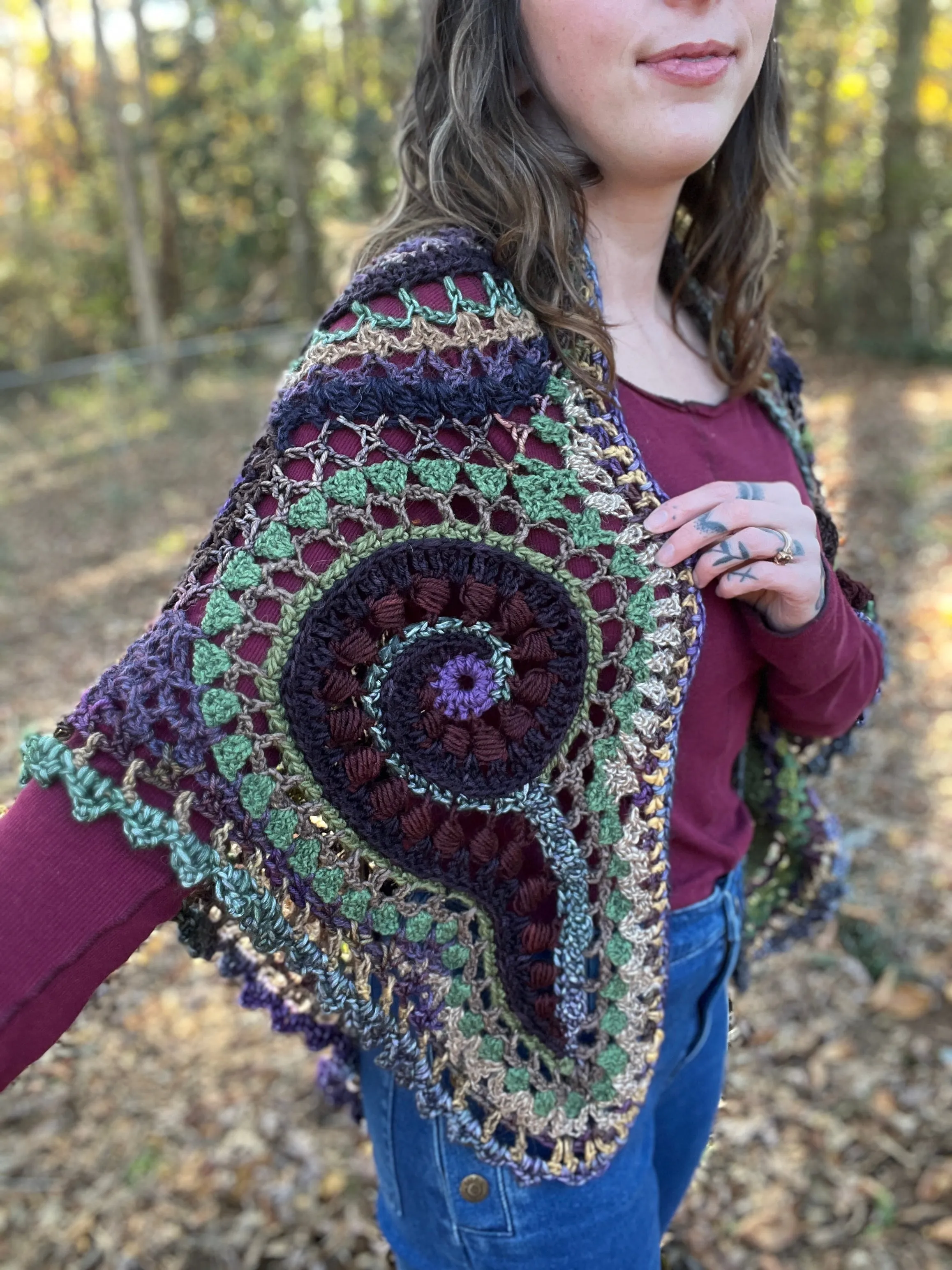 Earth Angel Freeform Crochet Shawl