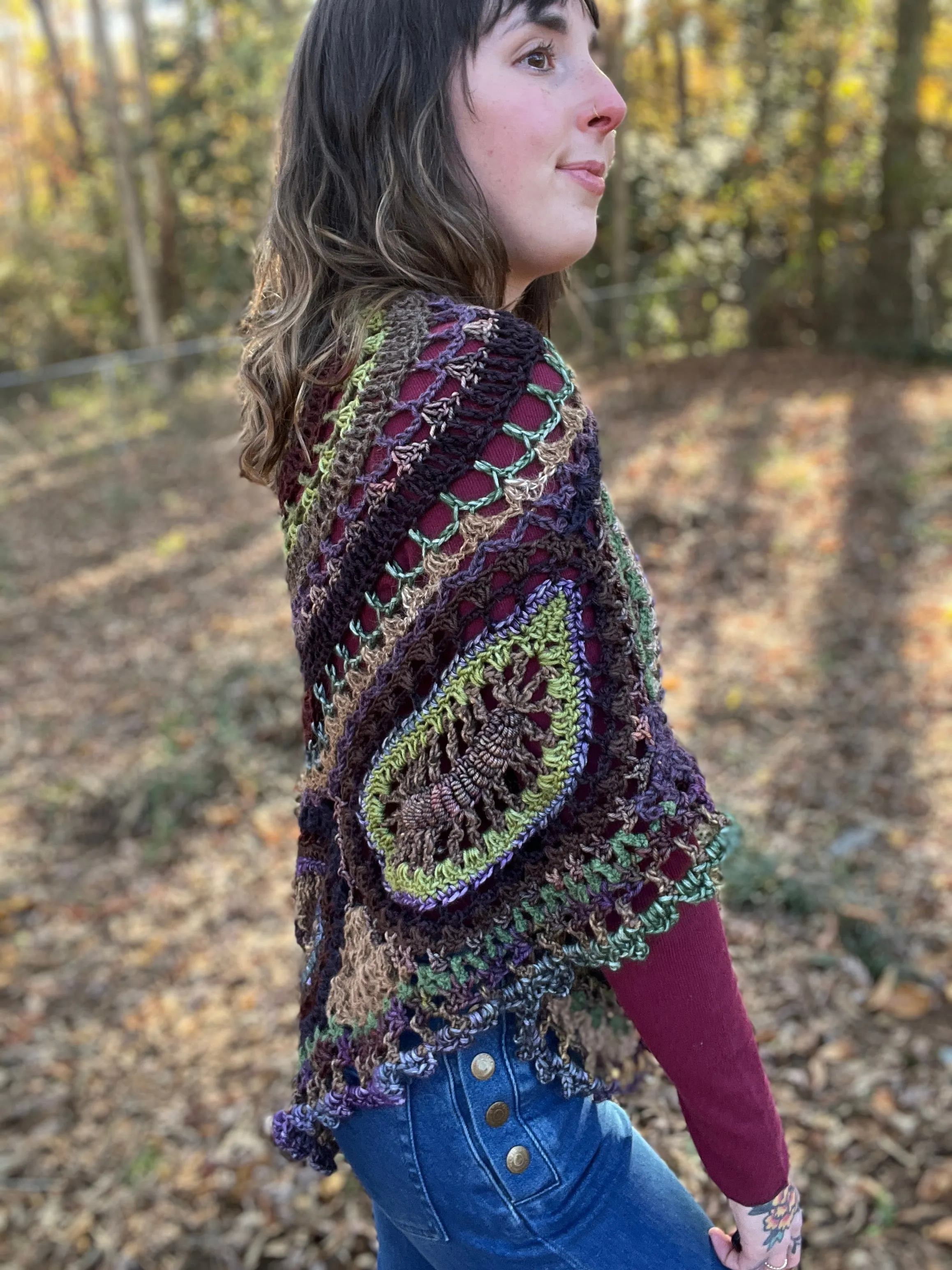 Earth Angel Freeform Crochet Shawl
