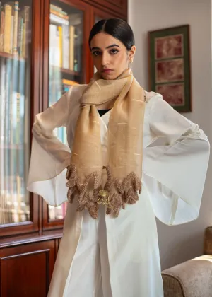 Earthen Beige Silk Scarf