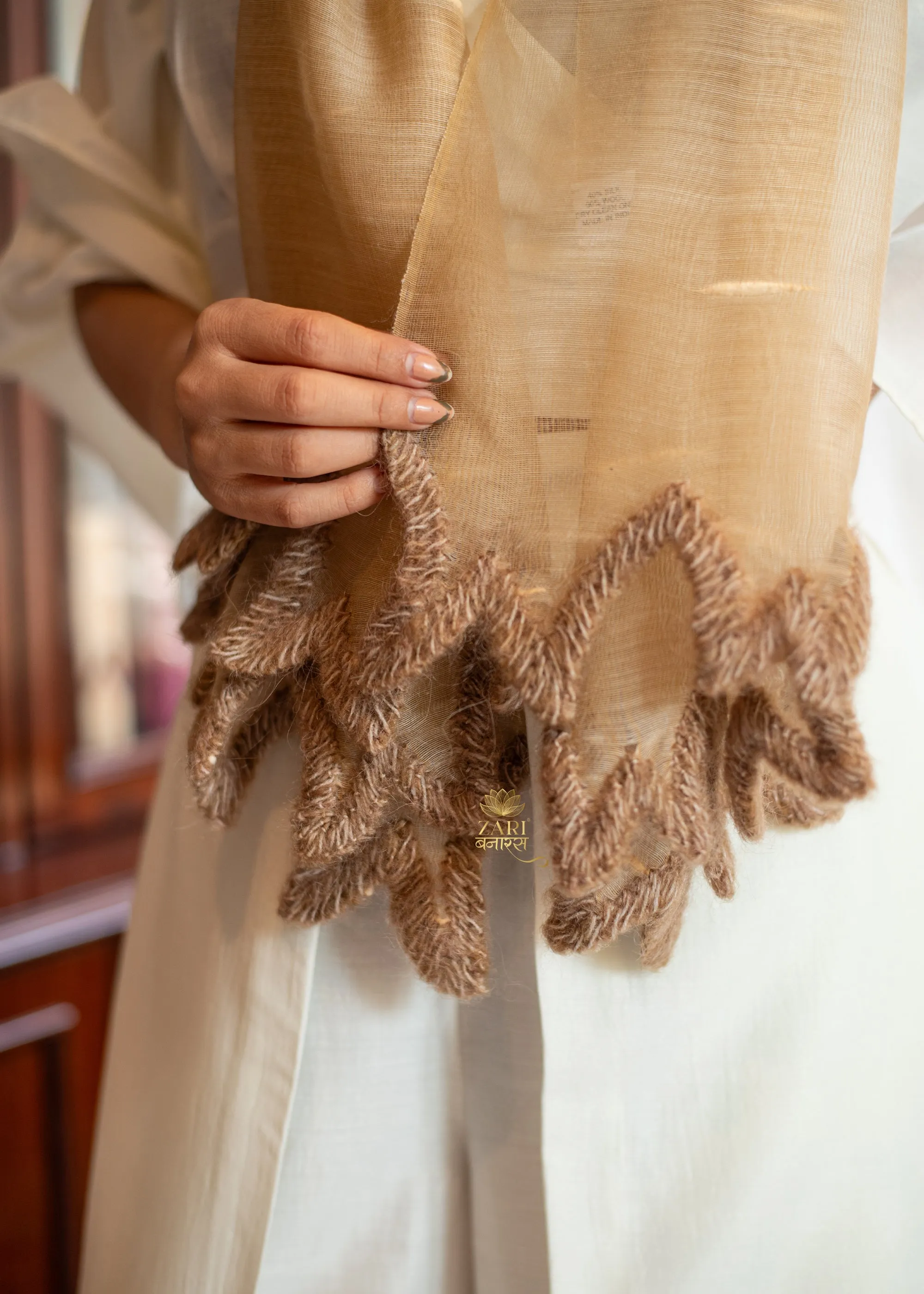Earthen Beige Silk Scarf
