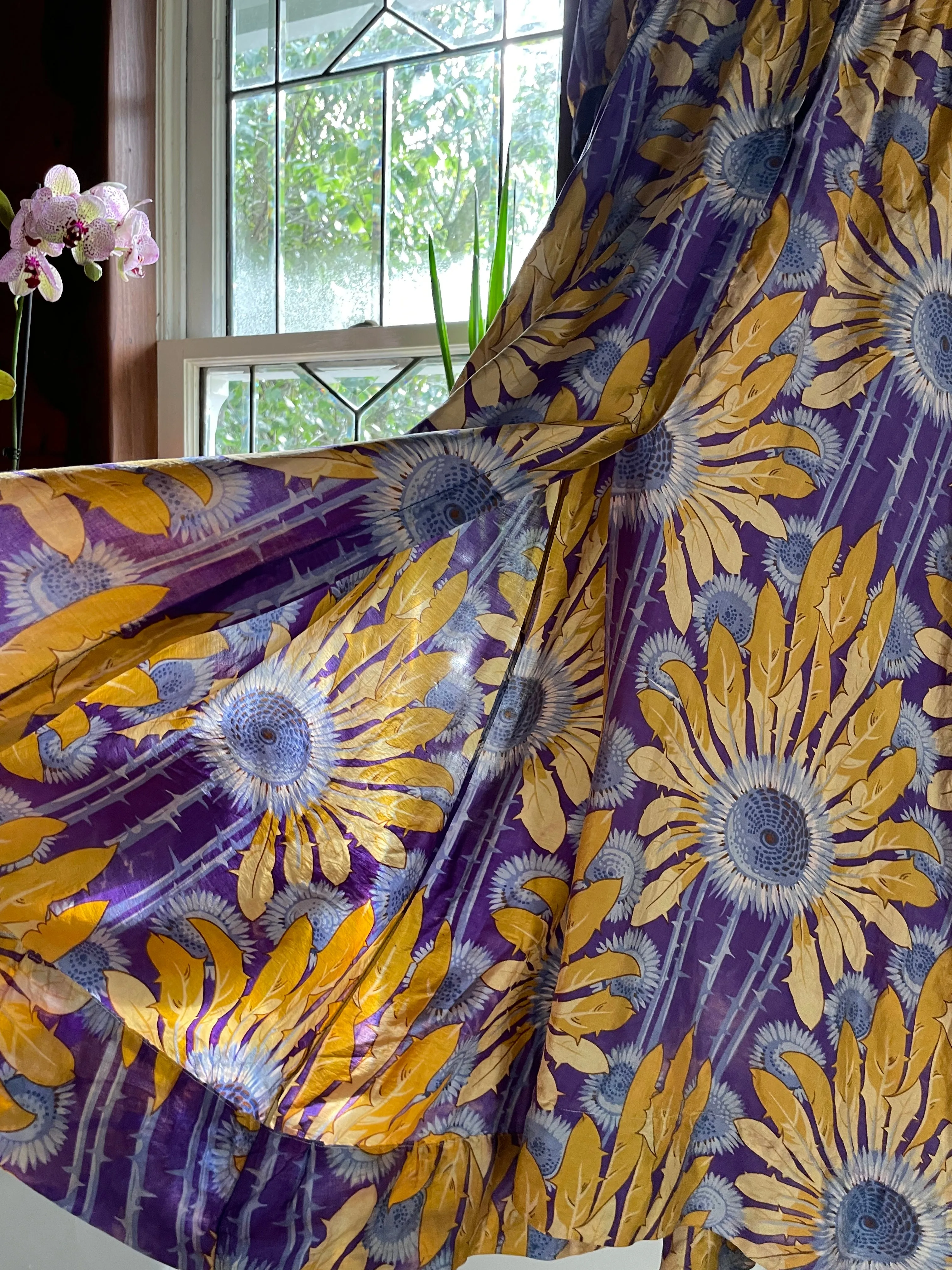 Edwardian Sunflower Silk Dress