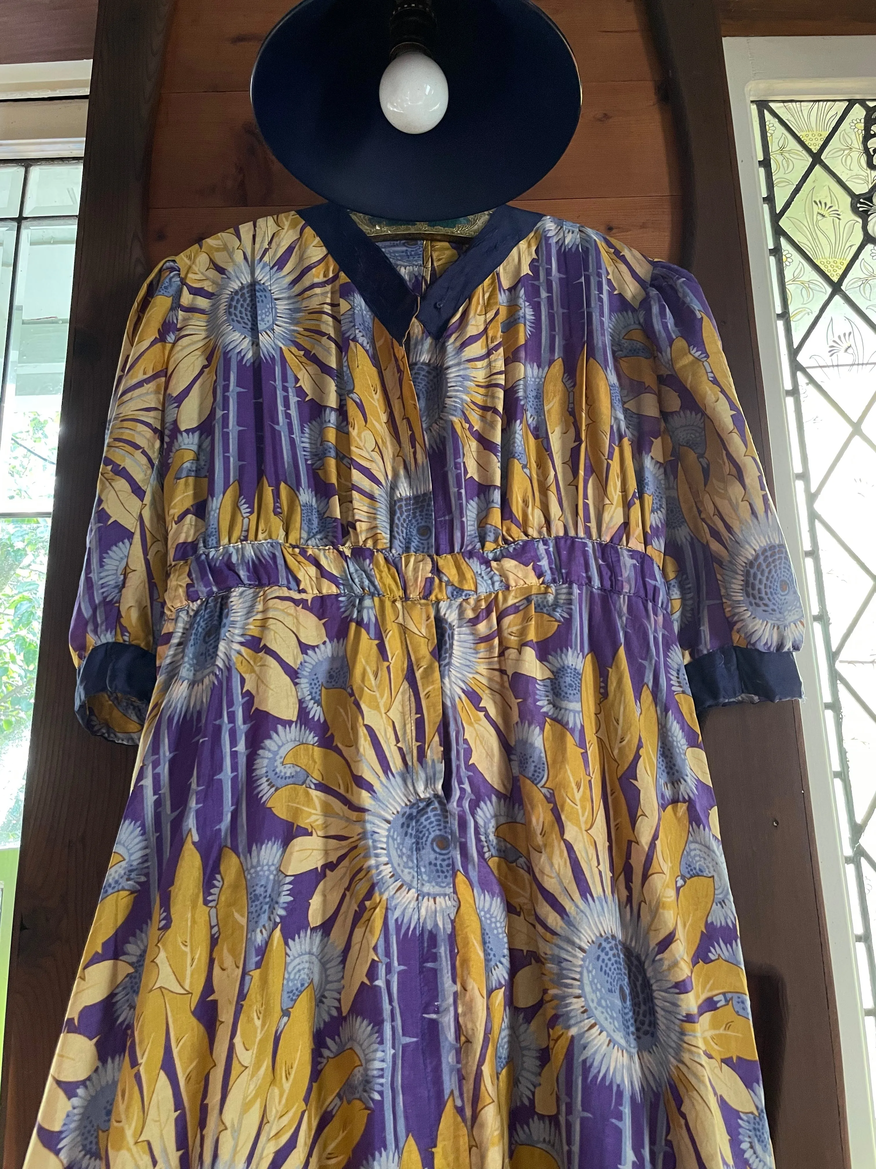 Edwardian Sunflower Silk Dress
