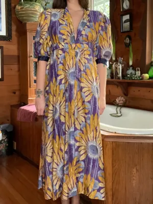 Edwardian Sunflower Silk Dress