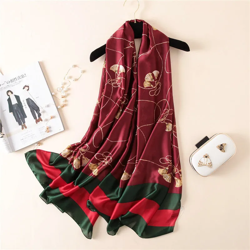 Elegant Fashion Silk Scarf Shawl Wrap for Women Ladies Girls 90x180