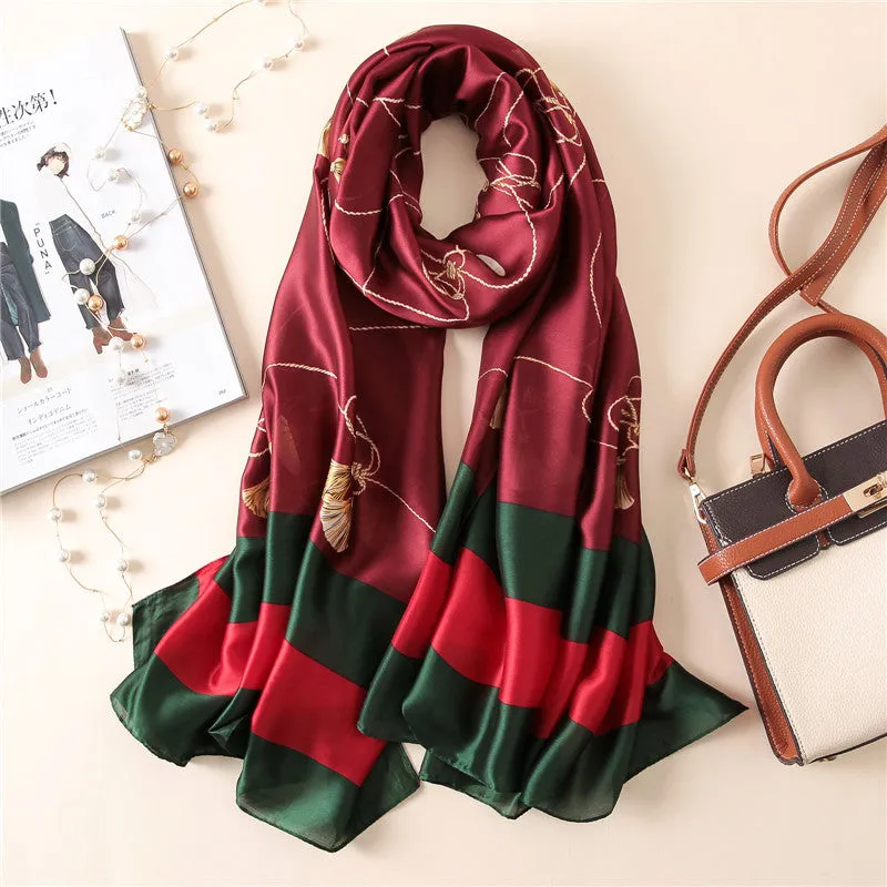 Elegant Fashion Silk Scarf Shawl Wrap for Women Ladies Girls 90x180