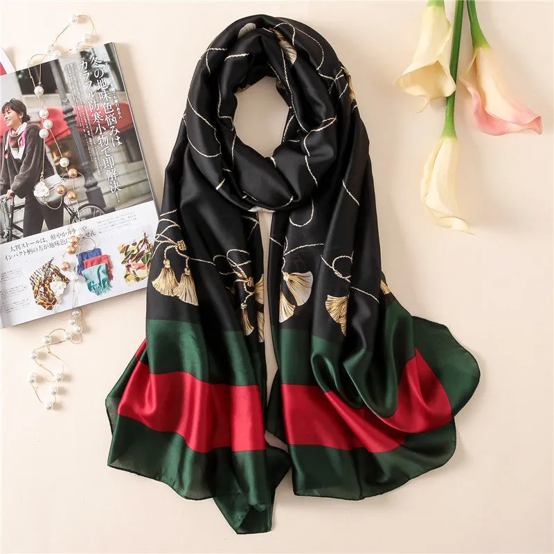 Elegant Fashion Silk Scarf Shawl Wrap for Women Ladies Girls 90x180