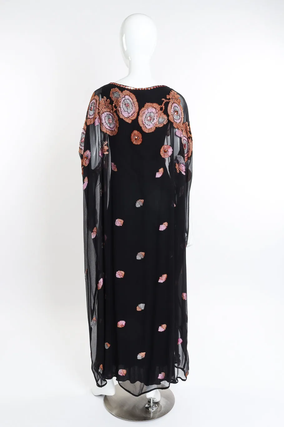 Embellished Floral Silk Caftan