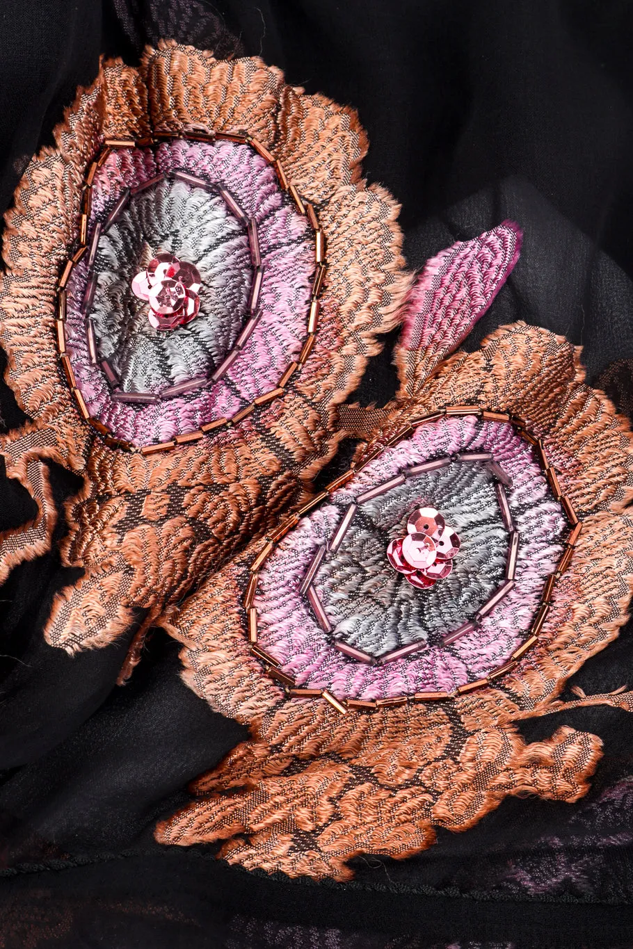 Embellished Floral Silk Caftan