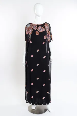 Embellished Floral Silk Caftan
