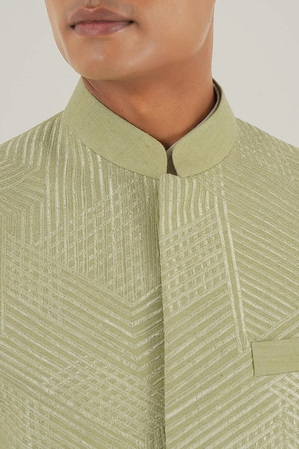 Embroidered Front Open Jawahar Jacket