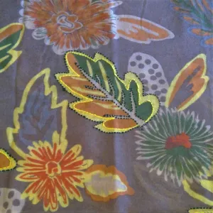 Embroidered Merino Wool Scarf - Mauve