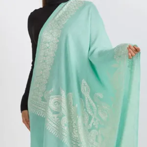 Embroidered Mint Shawl