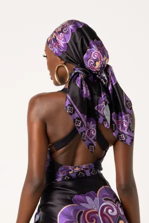 ENANG BLACK SMALL SILK SCARF