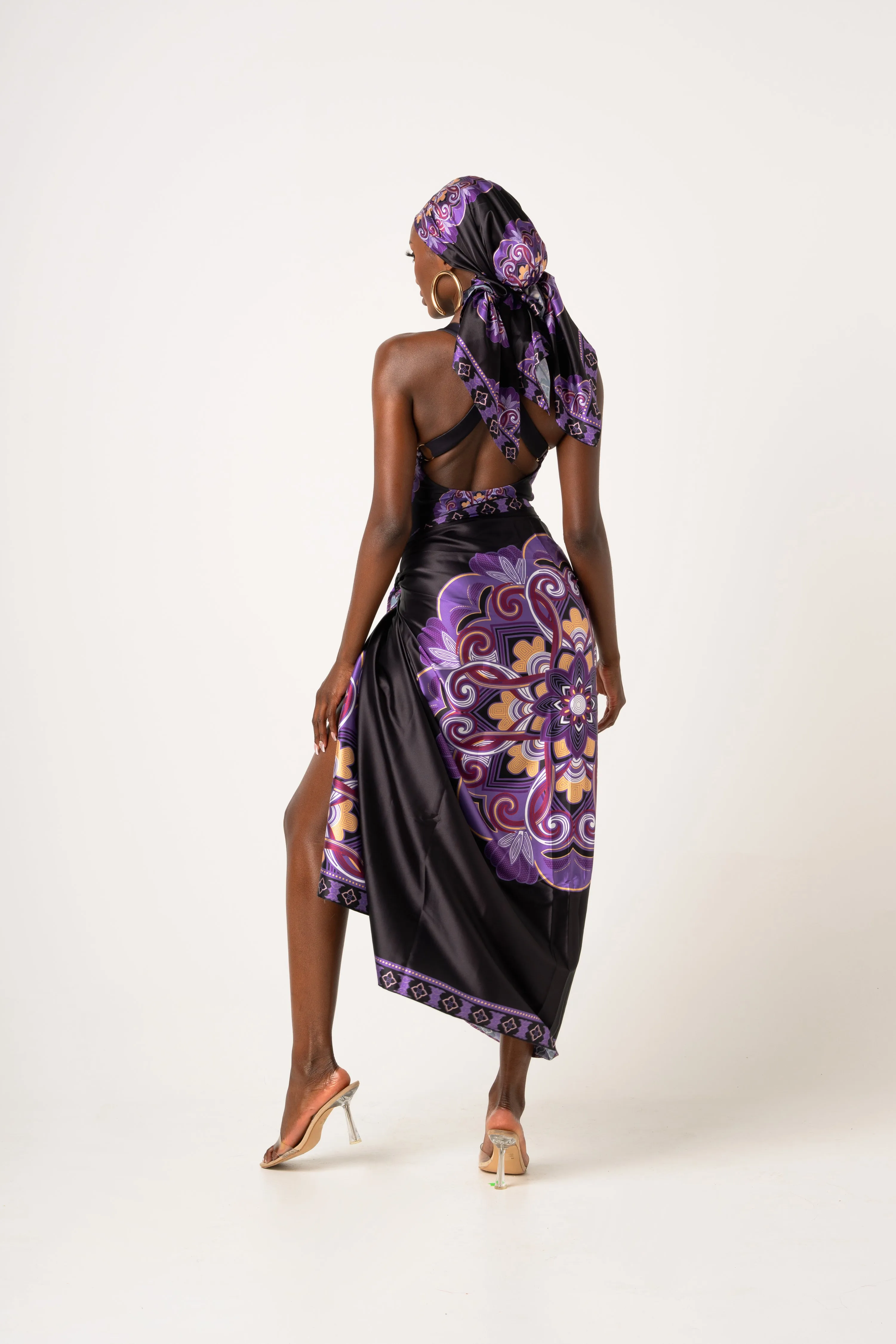 ENANG BLACK XL SILK SCARF