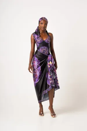 ENANG BLACK XL SILK SCARF