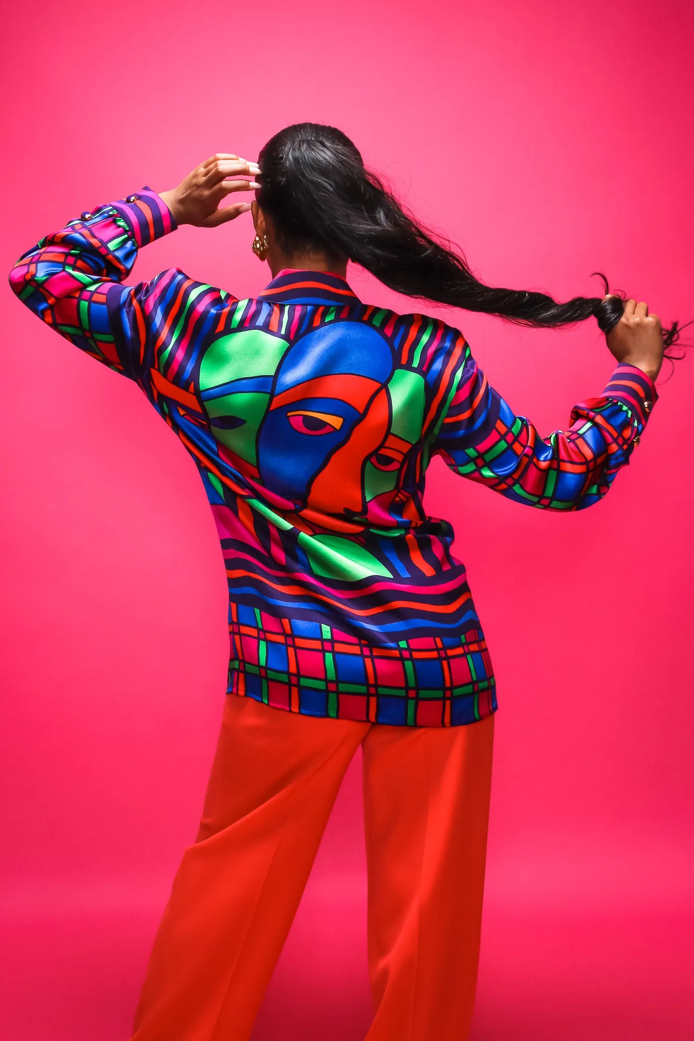 Expressionist Portrait Print Shirt