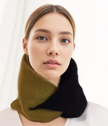 Extra Soft Brushed Alpaca Twist Neck Warmer or Head Band Mustard