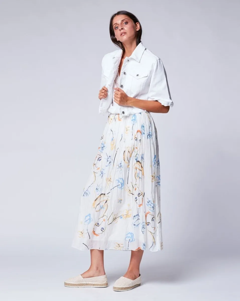Face Printed Maxi Skirt