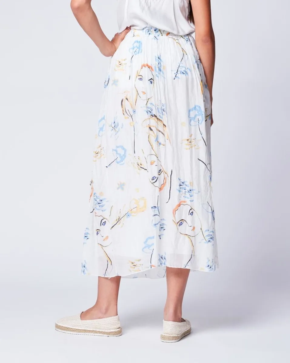 Face Printed Maxi Skirt