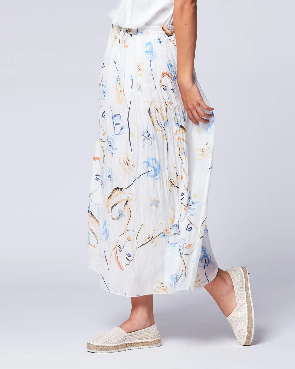 Face Printed Maxi Skirt