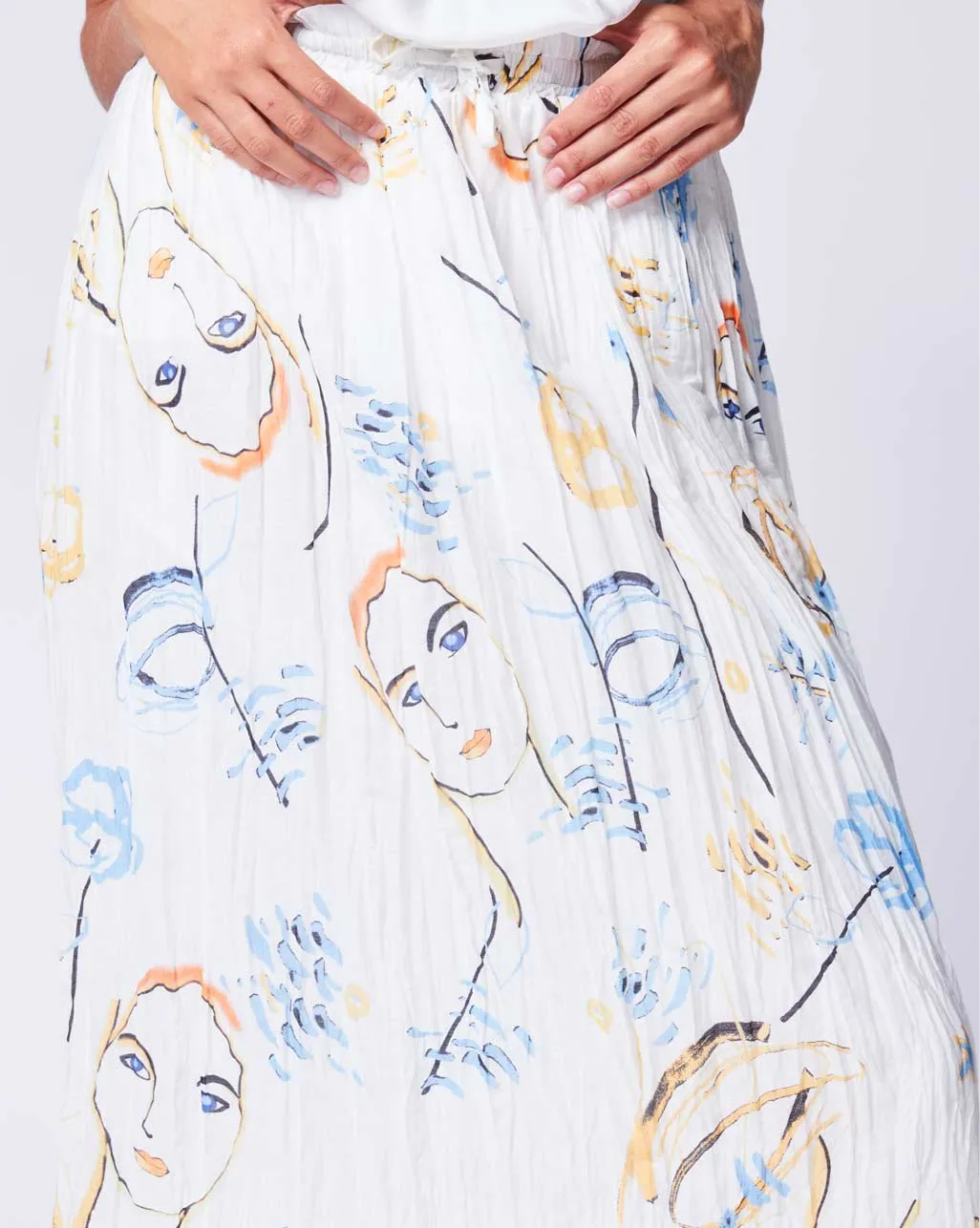 Face Printed Maxi Skirt