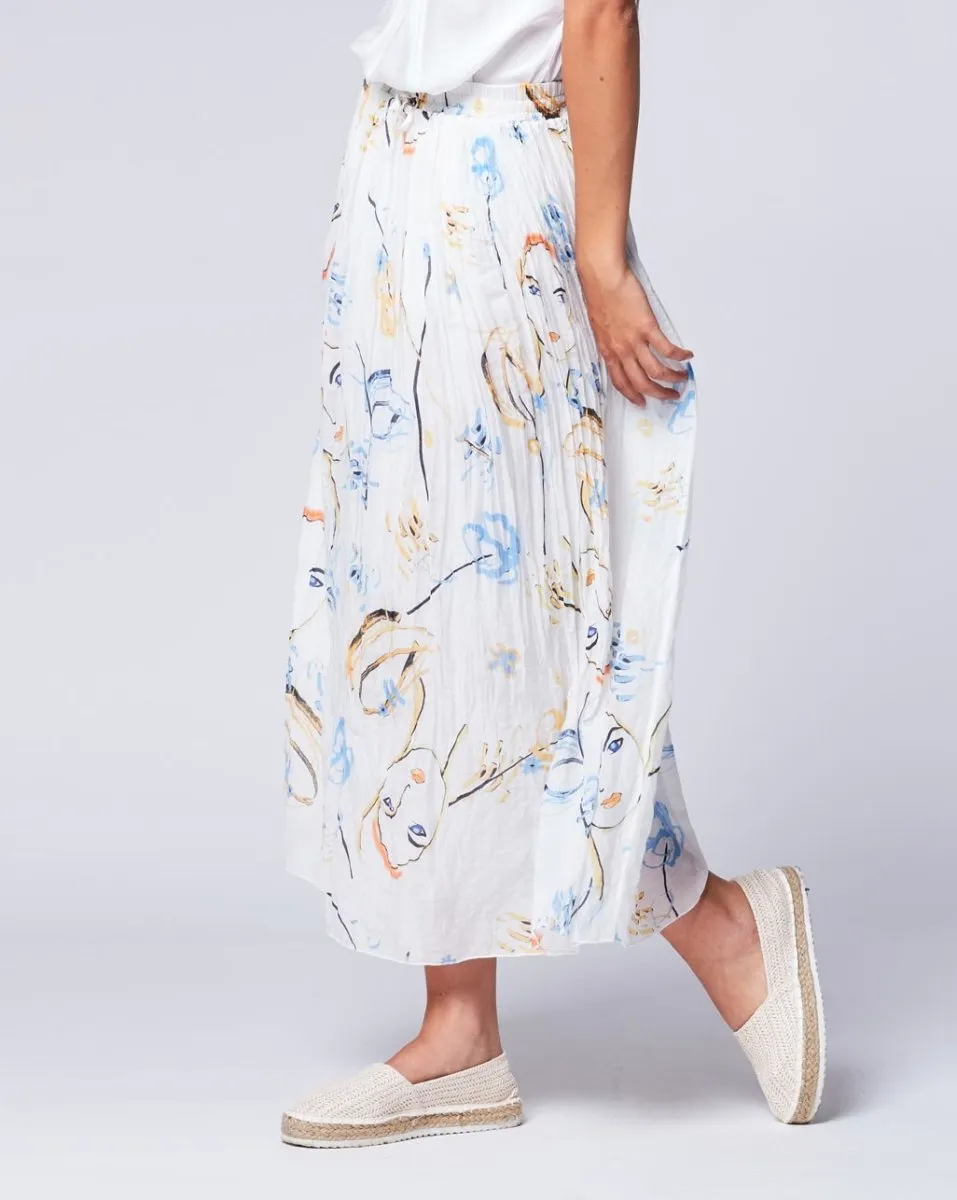 Face Printed Maxi Skirt