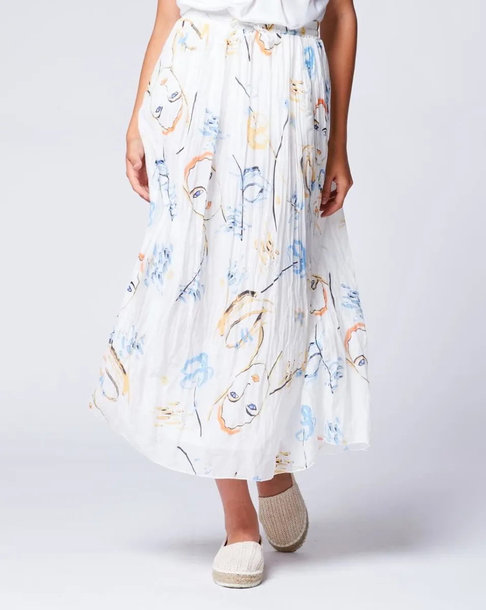 Face Printed Maxi Skirt