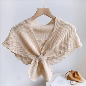 Fake Shawl Knitted Stripe Neck Guard Scarves