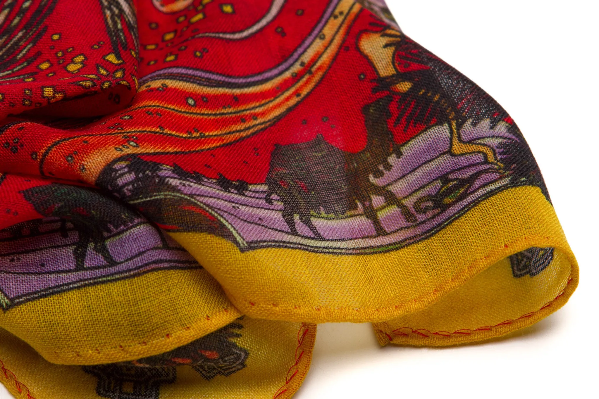 Falcons Pocket Square - Red and Yellow